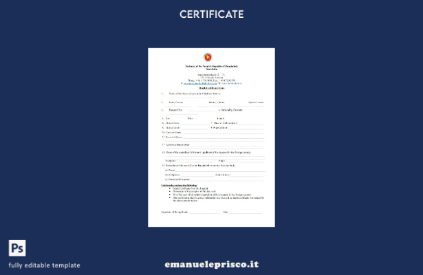 modello di certificato di morte dell'Ambasciata svedese della Repubblica popolar